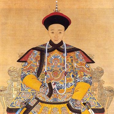Qing dynasty Kejseren Xianfeng klædt i gult